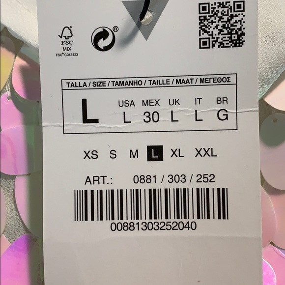 NWT. Zara Iridescent Effect Sequins Dress. Size L. - Picture 8 of 8